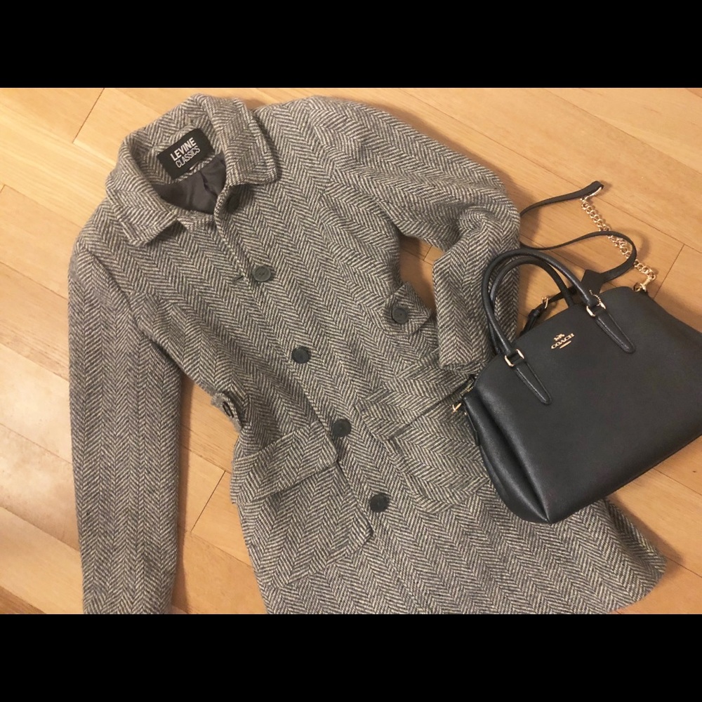 Levine Classics Coat Jacket Trench Style Peacoat